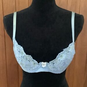 Rampage Light Blue Lace Demi Bra